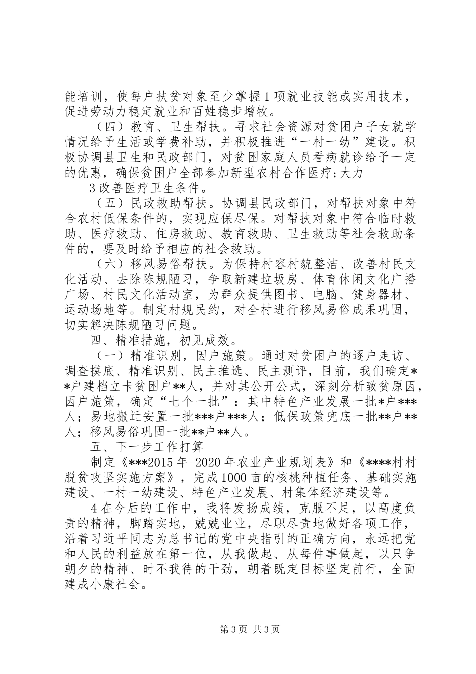 XX年第一书记工作总结 _第3页