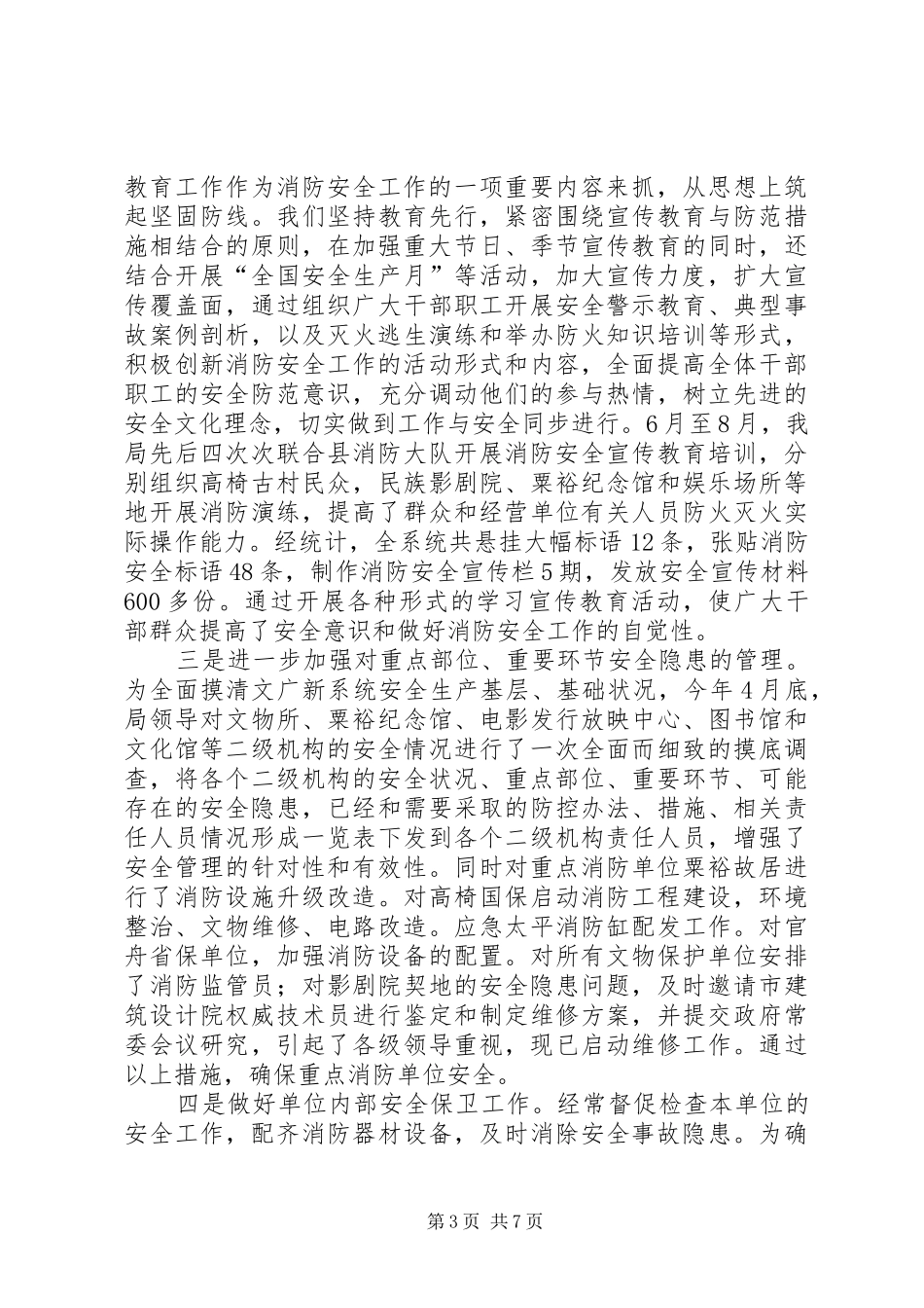 XX年文广新局安全生产工作总结范文 _第3页