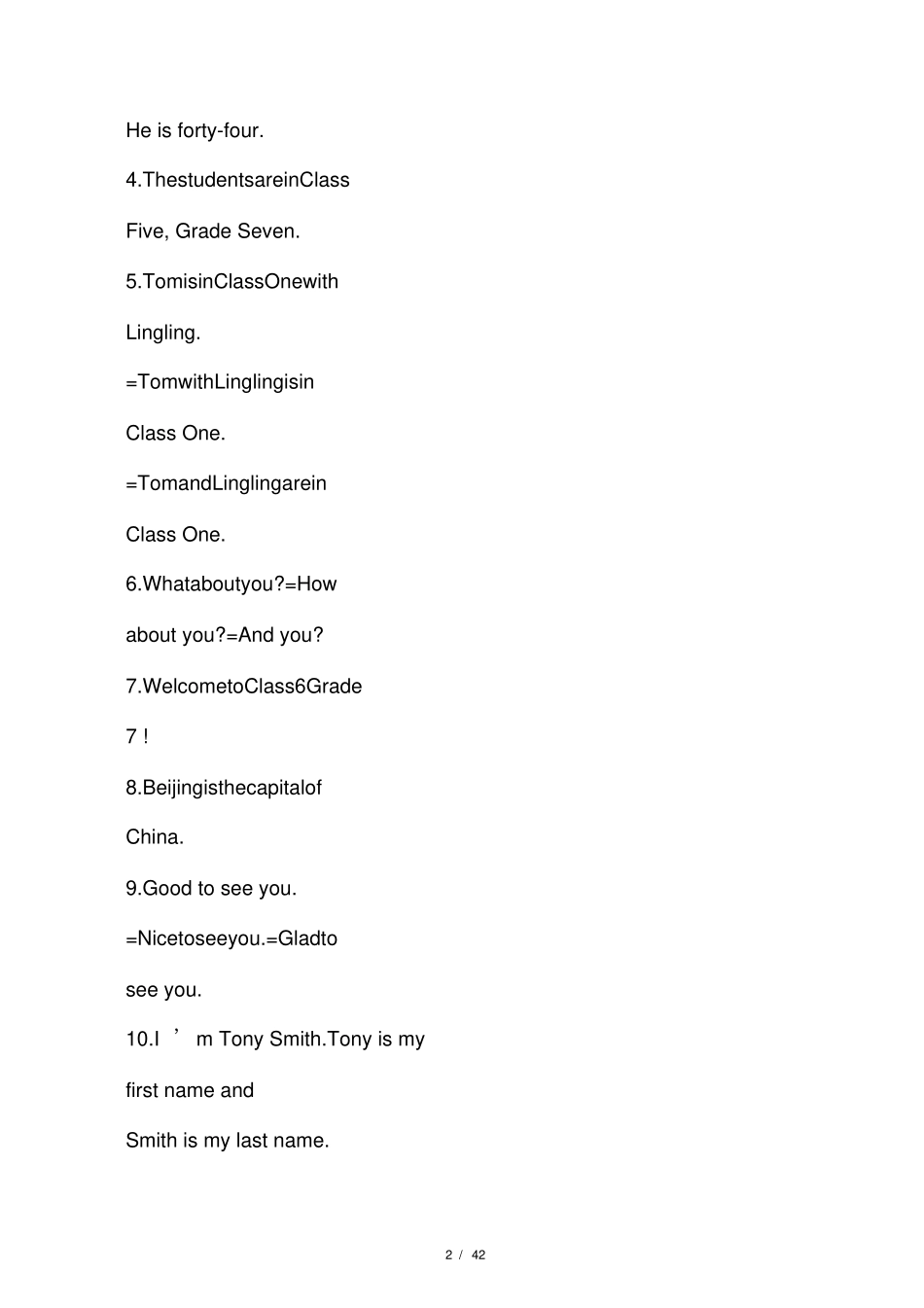 外研社英语七年级上册知识梳理最新_第2页