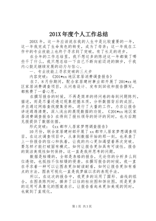 202X年度个人工作总结 