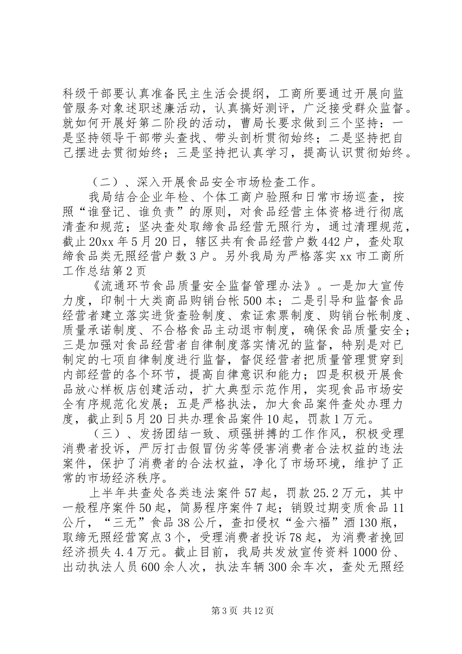 XX市工商所工作总结 _第3页