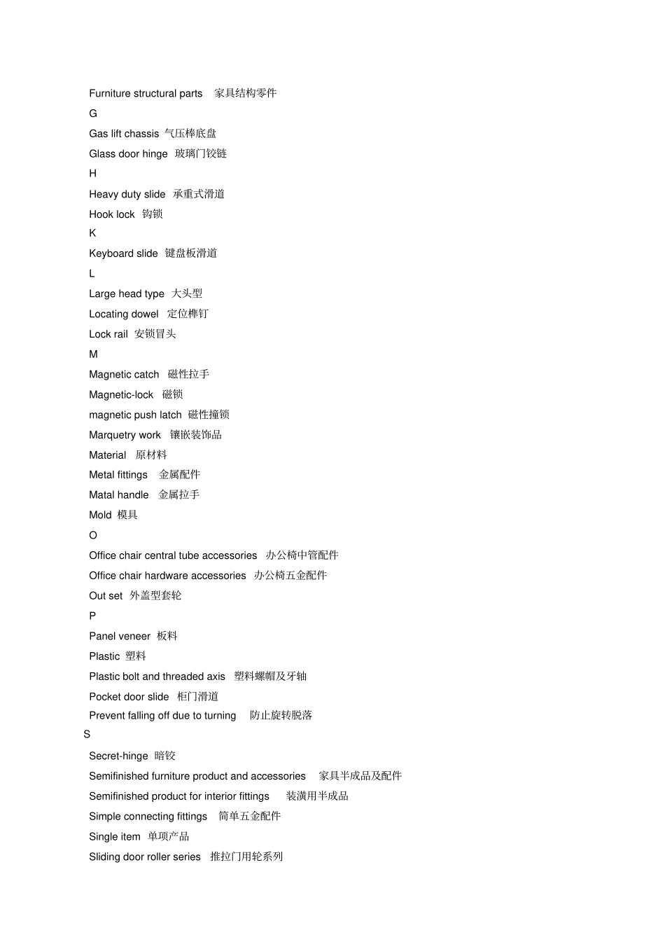 外贸英语词汇——家具五金_第2页