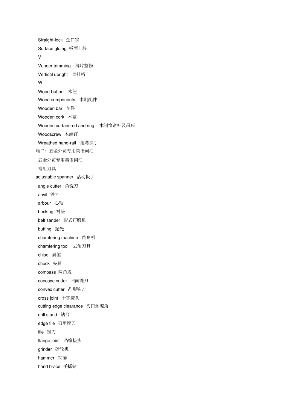 外贸英语词汇——家具五金_第3页