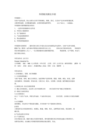 外贸相关职位介绍