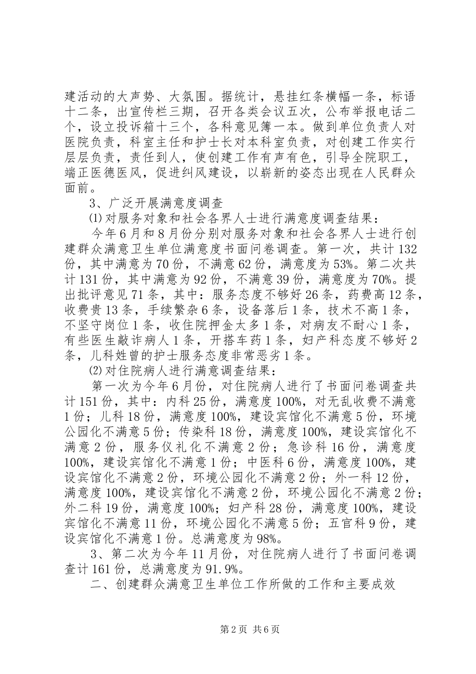 医院创建群众满意卫生单位工作总结 _第2页