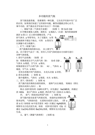 多功能的洗气瓶参考资料