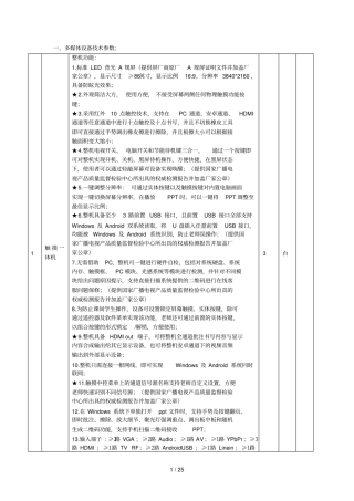 多媒体设备技术参数;