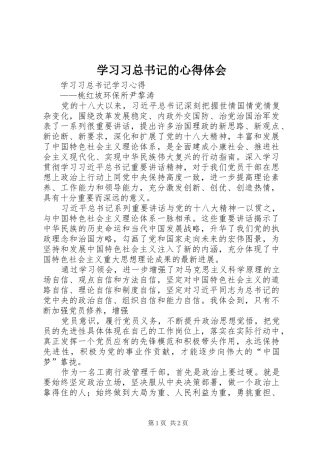 学习习总书记的体会心得
