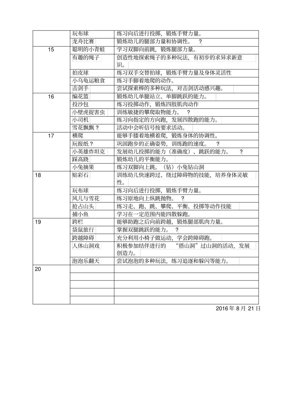 大一班幼儿体格锻炼计划表_第3页