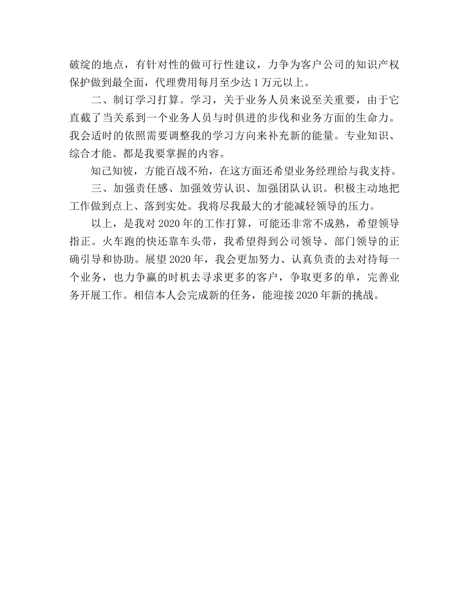 业务员个人工作参考计划范文2 _第2页