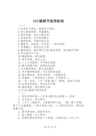 312植树节宣传标语