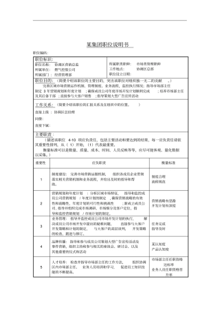 大区营销总监岗位说明书