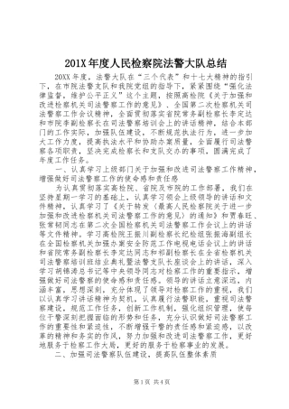 202X年度人民检察院法警大队总结