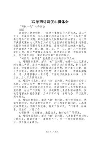 XX年两讲两促体会心得