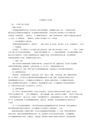 大学副班长工作总结
