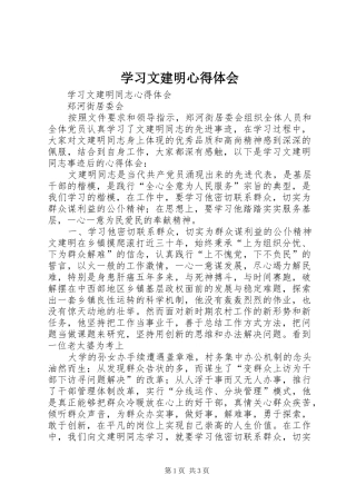学习文建明体会心得