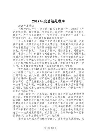 202X年度总结苑琳琳