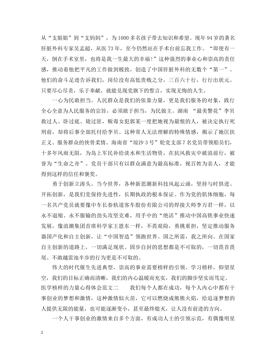 医学榜样的力量心得体会3篇 _第2页
