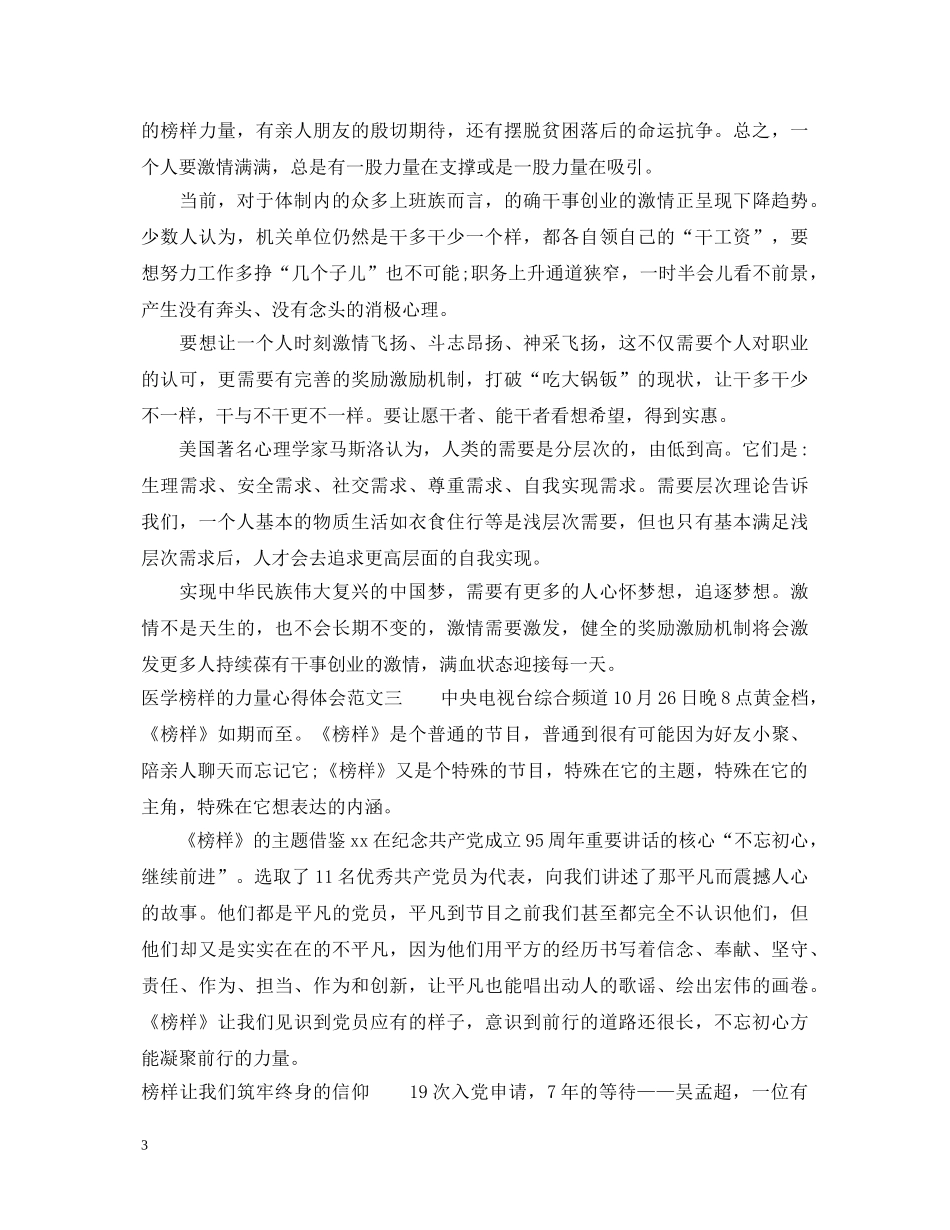 医学榜样的力量心得体会3篇 _第3页