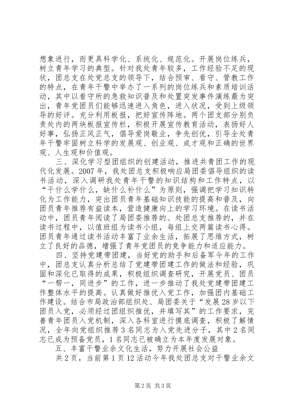 X处20XX年度共青团工作总结_第2页