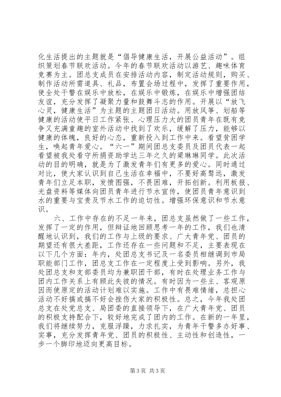 X处20XX年度共青团工作总结_第3页