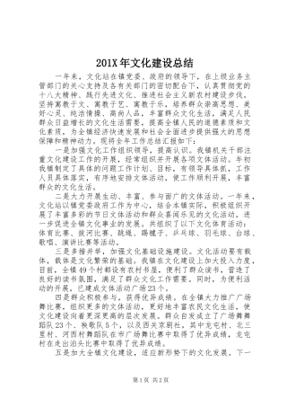 202X年文化建设总结