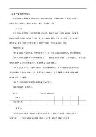 大学物理试验_常用的数据处理方法