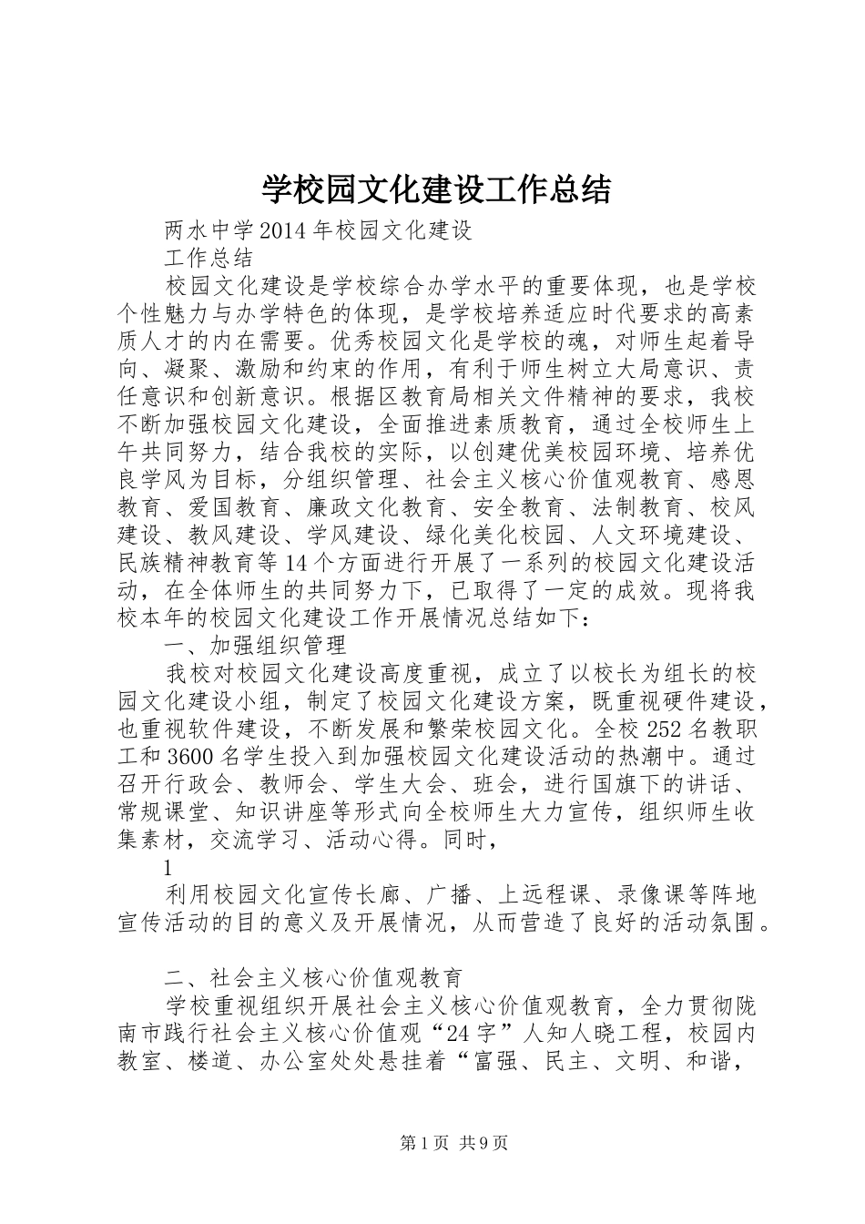 学校园文化建设工作总结 (23)_第1页