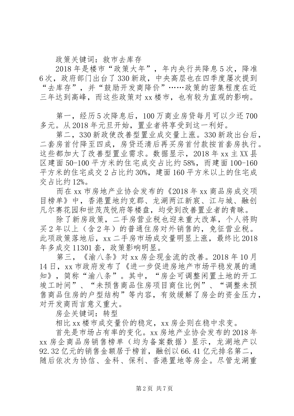XX年房地产市场运行情况总结分析 _第2页