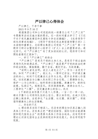 严以律己体会心得3