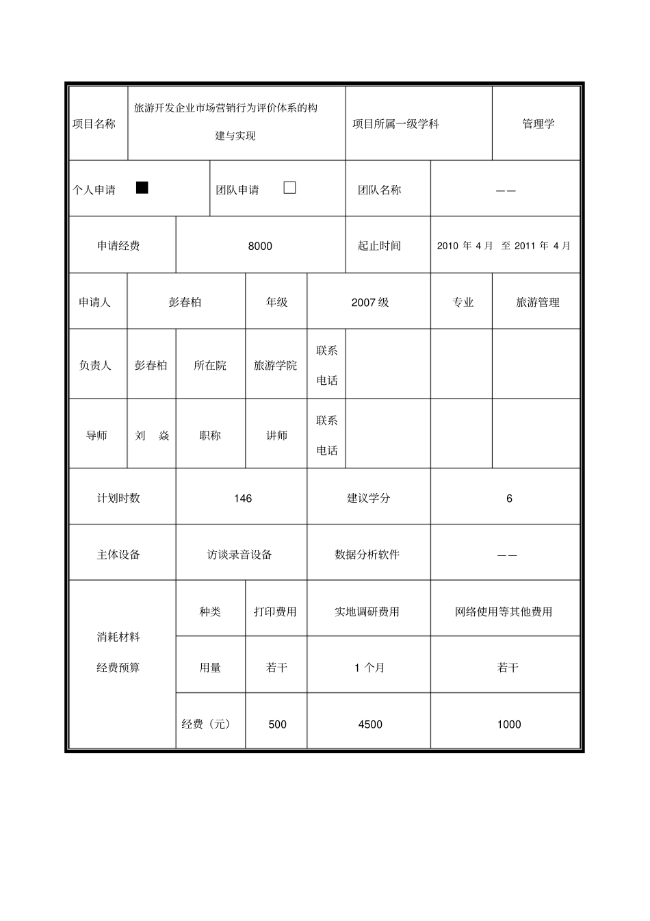 大学生创新性试验项目申报书_第2页