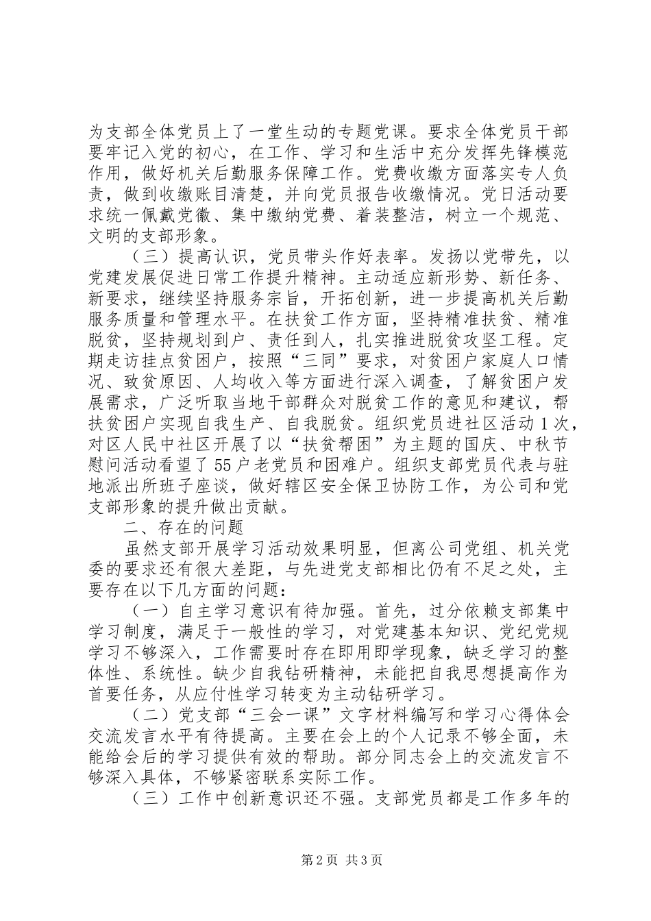 202X年度支部工作总结（通用材料）_第2页