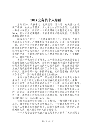 202X公务员个人总结