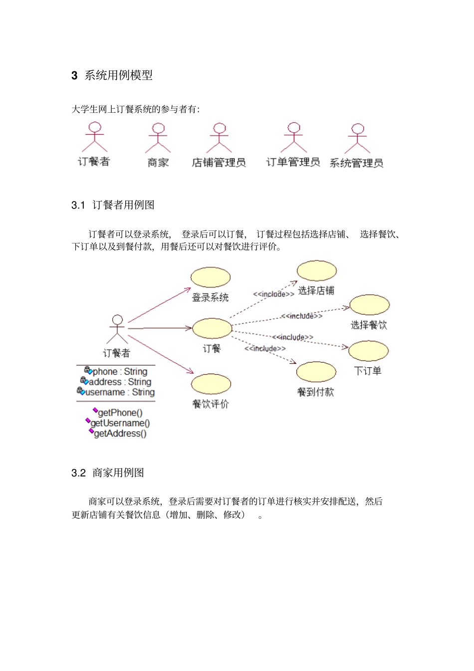 大学生网上订餐系统--UML建模_第3页