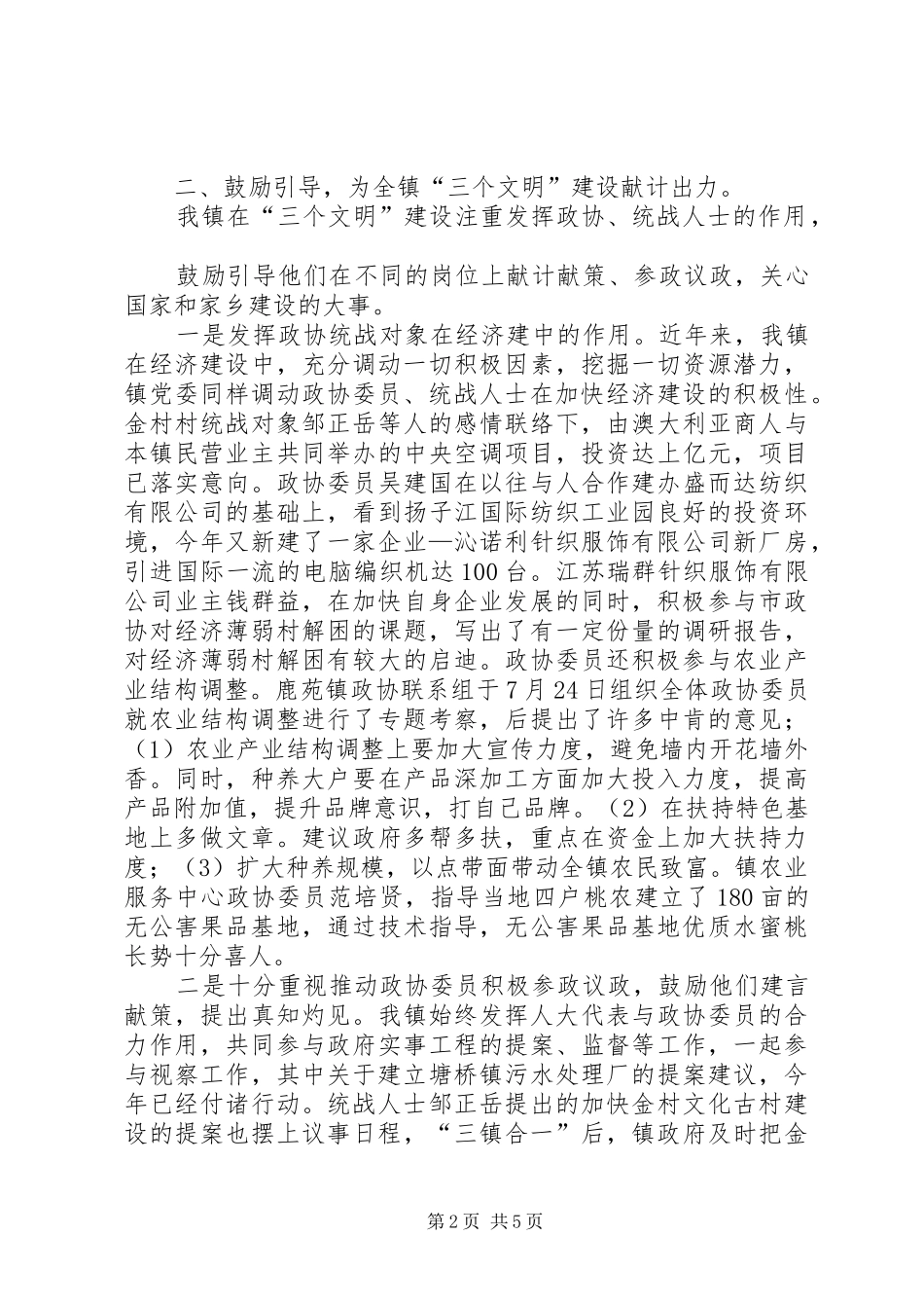 XX年政协统战工作总结 _第2页