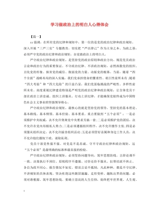 学习做政治上的明白人心得体会 