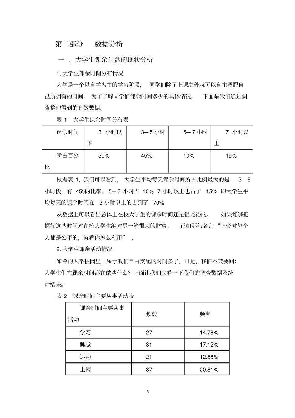 大学生课余时间调查问卷资料_第3页