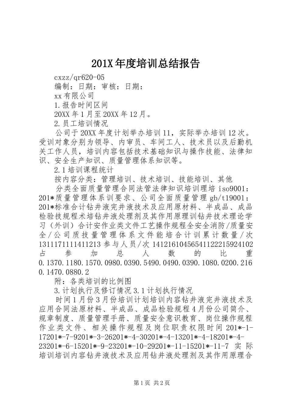 202X年度培训总结报告_第1页