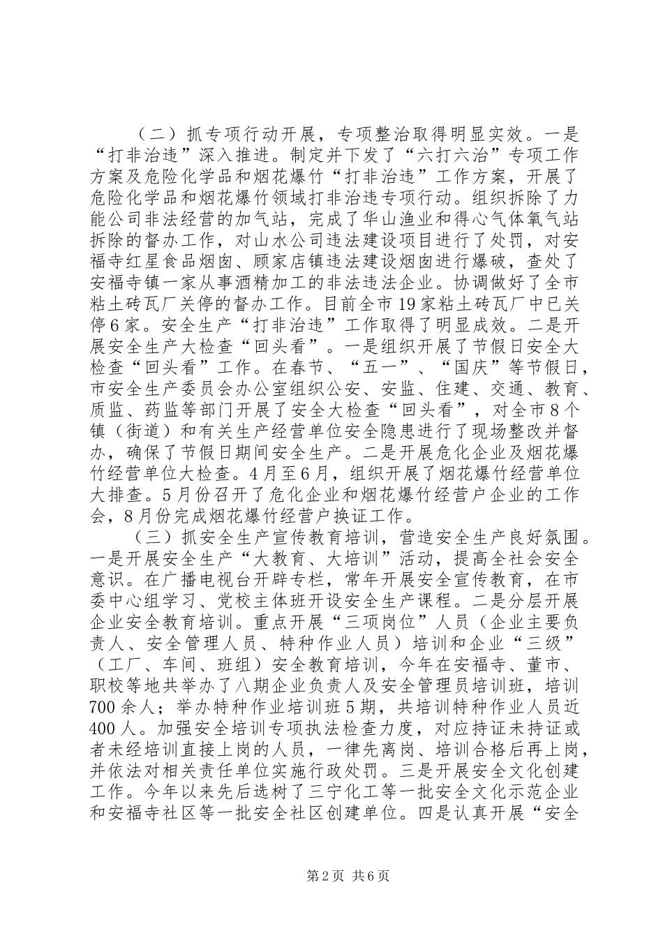 XX年市安监局工作总结 _第2页
