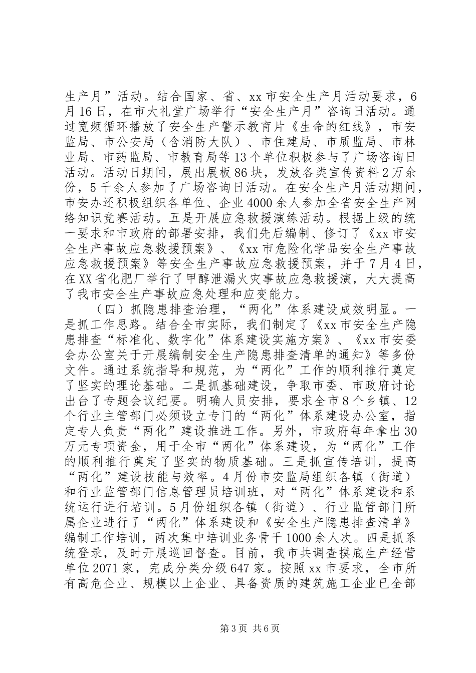 XX年市安监局工作总结 _第3页