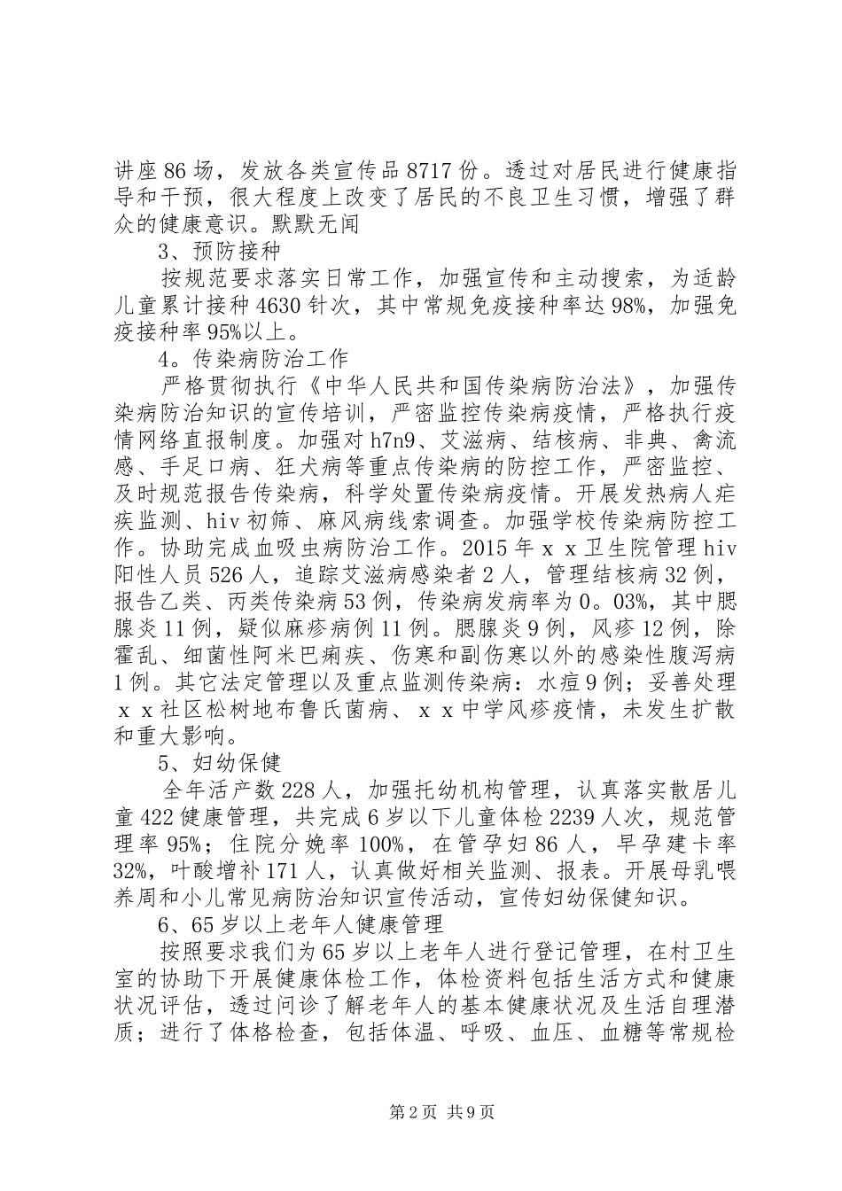 20XX年最新卫生院工作总结范文_第2页