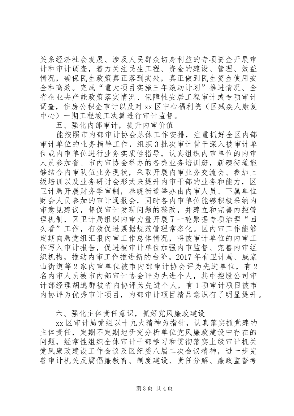 XX年审计局工作总结 _第3页