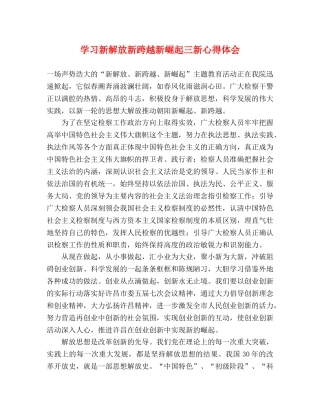 学习新解放新跨越新崛起三新心得体会 