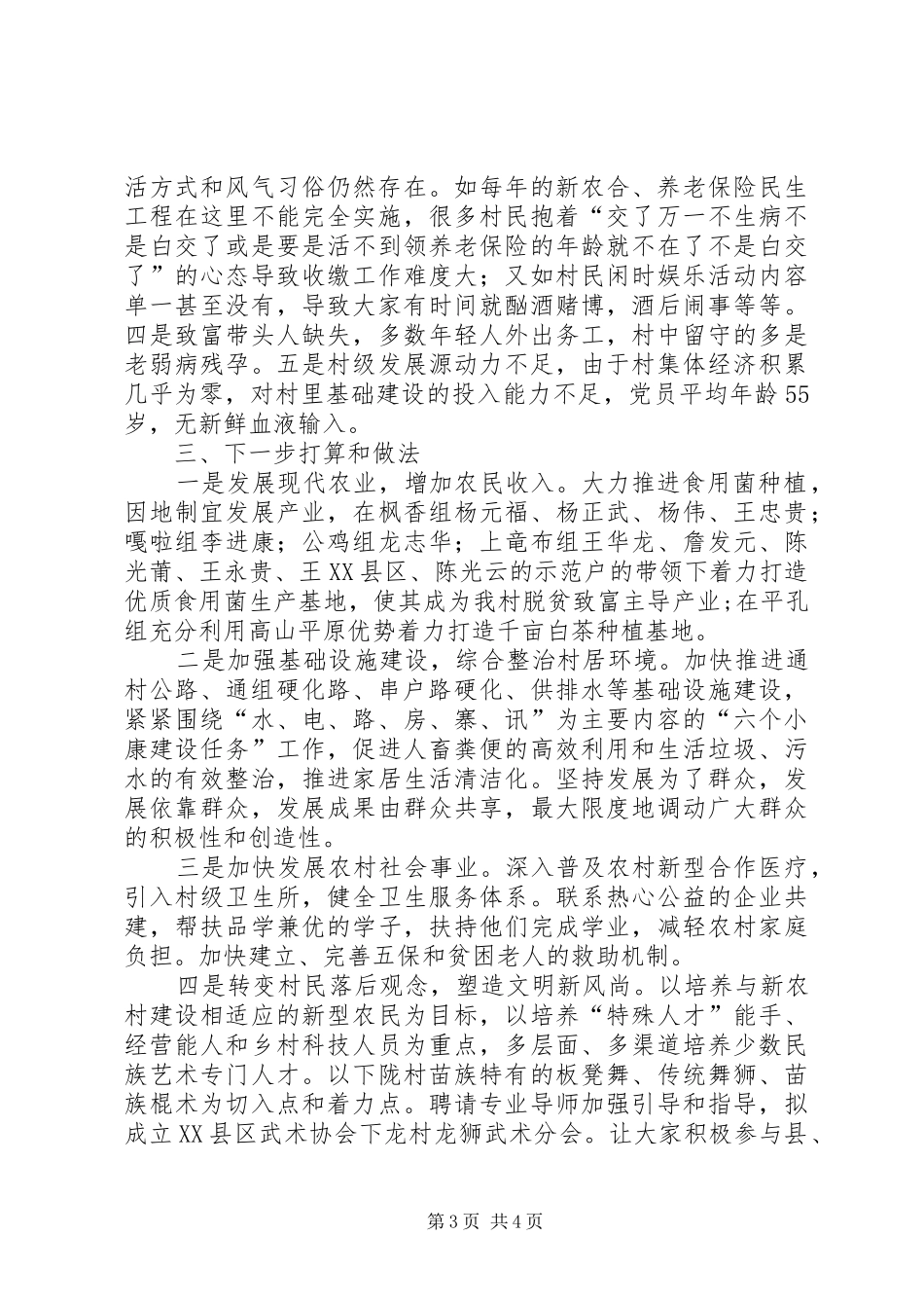 XX县区洒雨镇下龙村XX年脱贫攻坚工作总结 _第3页