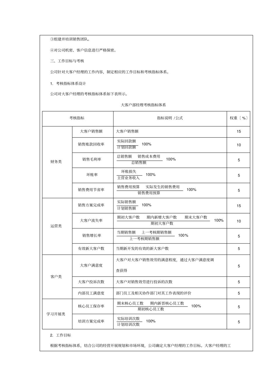 大客户部经理绩效考核方案设计【】_第3页