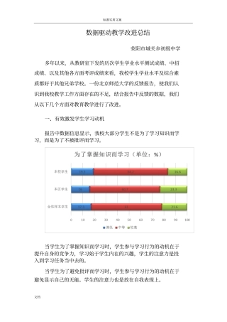 大数据驱动教学改进总结材料