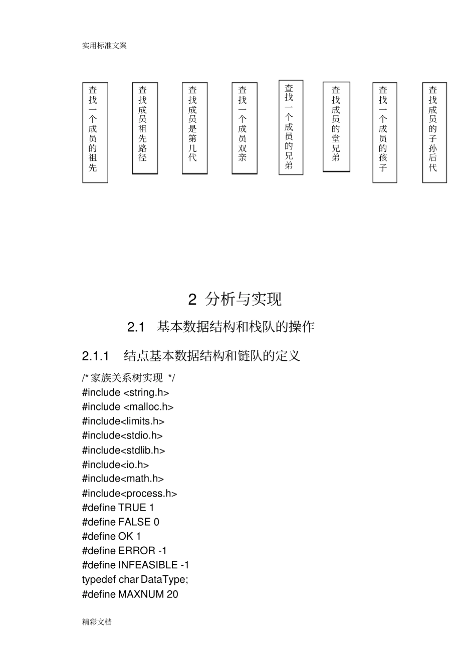 大数据结构课程设计家族关系查询系统要点_第3页