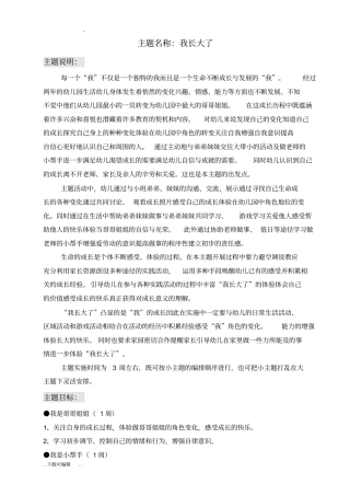 大班主题活动一我长大了