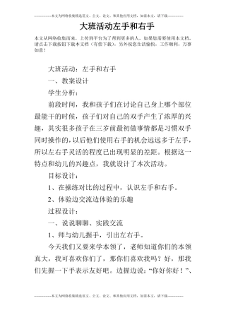 大班活动左手和右手
