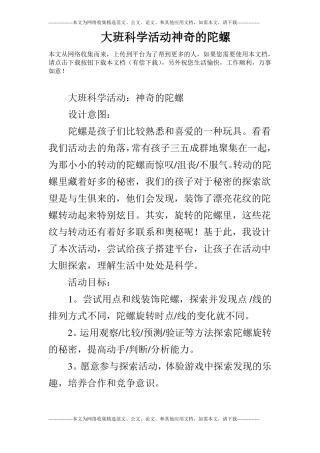 大班科学活动神奇的陀螺